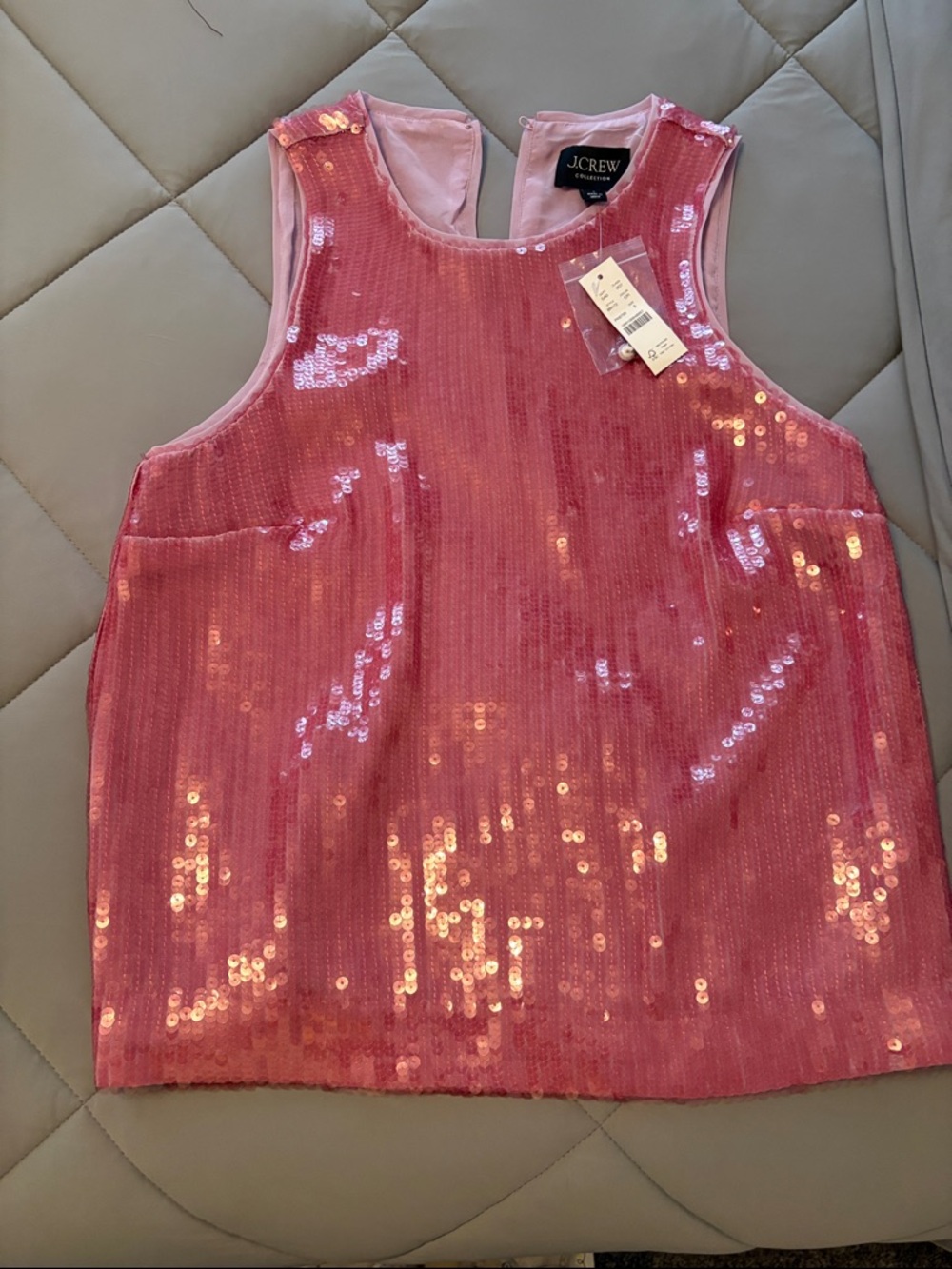 J. Crew Rose Pink Sequin Shell Top,  ew with tags